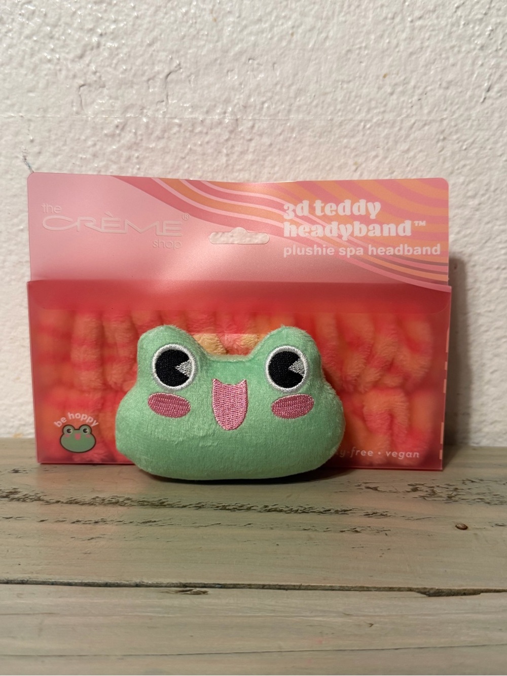 The Crème Shop Green Frog Plush Spa Headband - Cute 3D Teddy Design